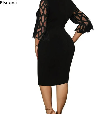 Plus Size Lace Mesh Dress