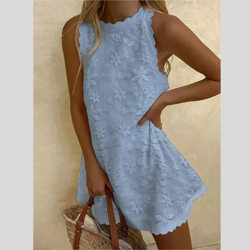 White Lace Summer Mini Dress