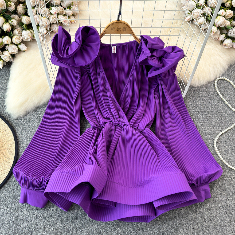 Ruffled-waist Blouse