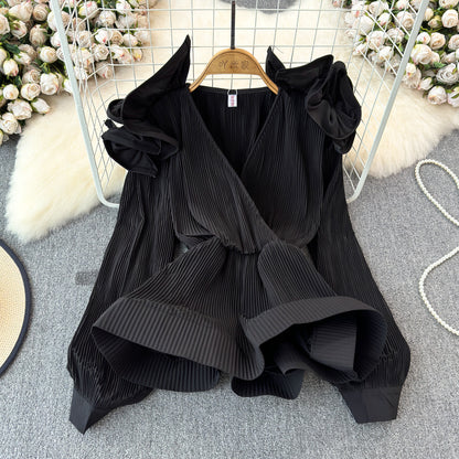 Ruffled-waist Blouse