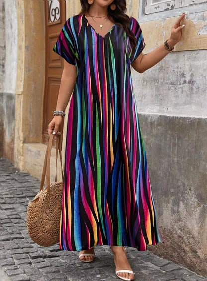 Printed Slit Hemline Dress