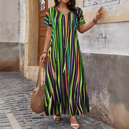 Printed Slit Hemline Dress