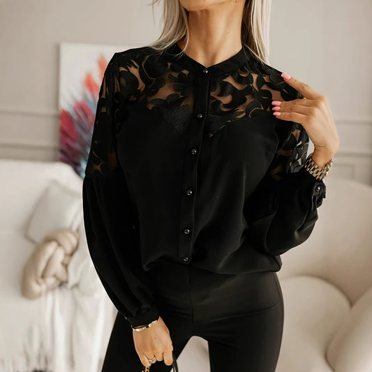 Long-sleeve Shirt With A Hollow-out Design