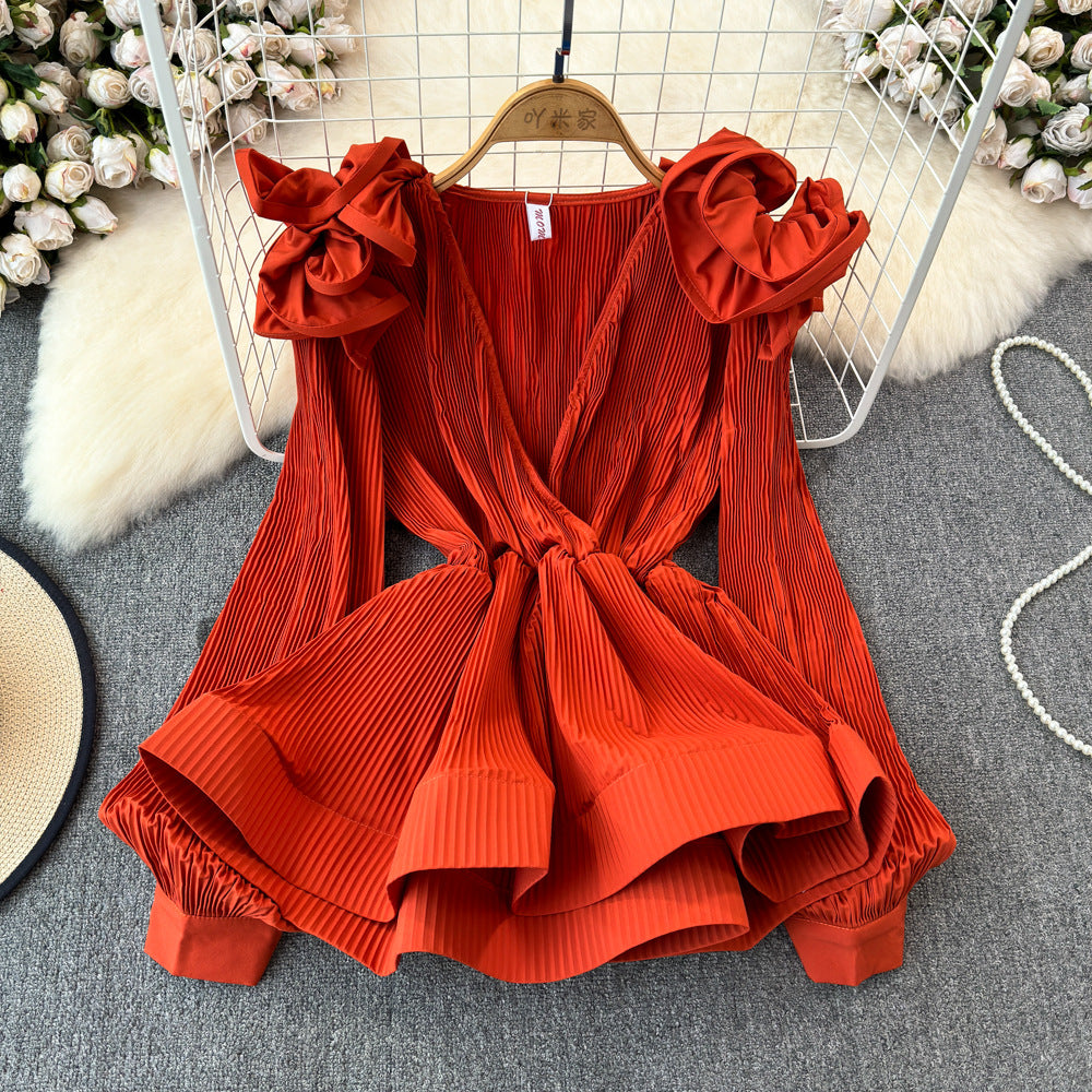 Ruffled-waist Blouse