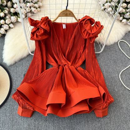 Ruffled-waist Blouse