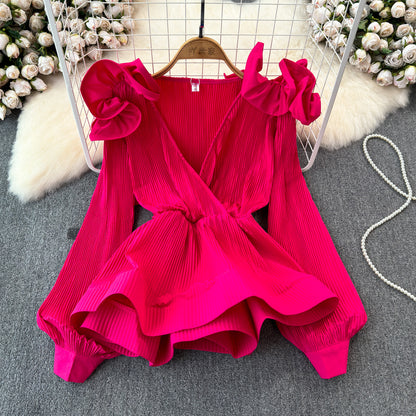 Ruffled-waist Blouse